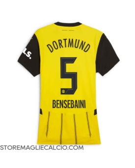Borussia Dortmund Ramy Bensebaini #5 Maglia Gara Casa Repliche 2024-25 Donna Maniche Corte